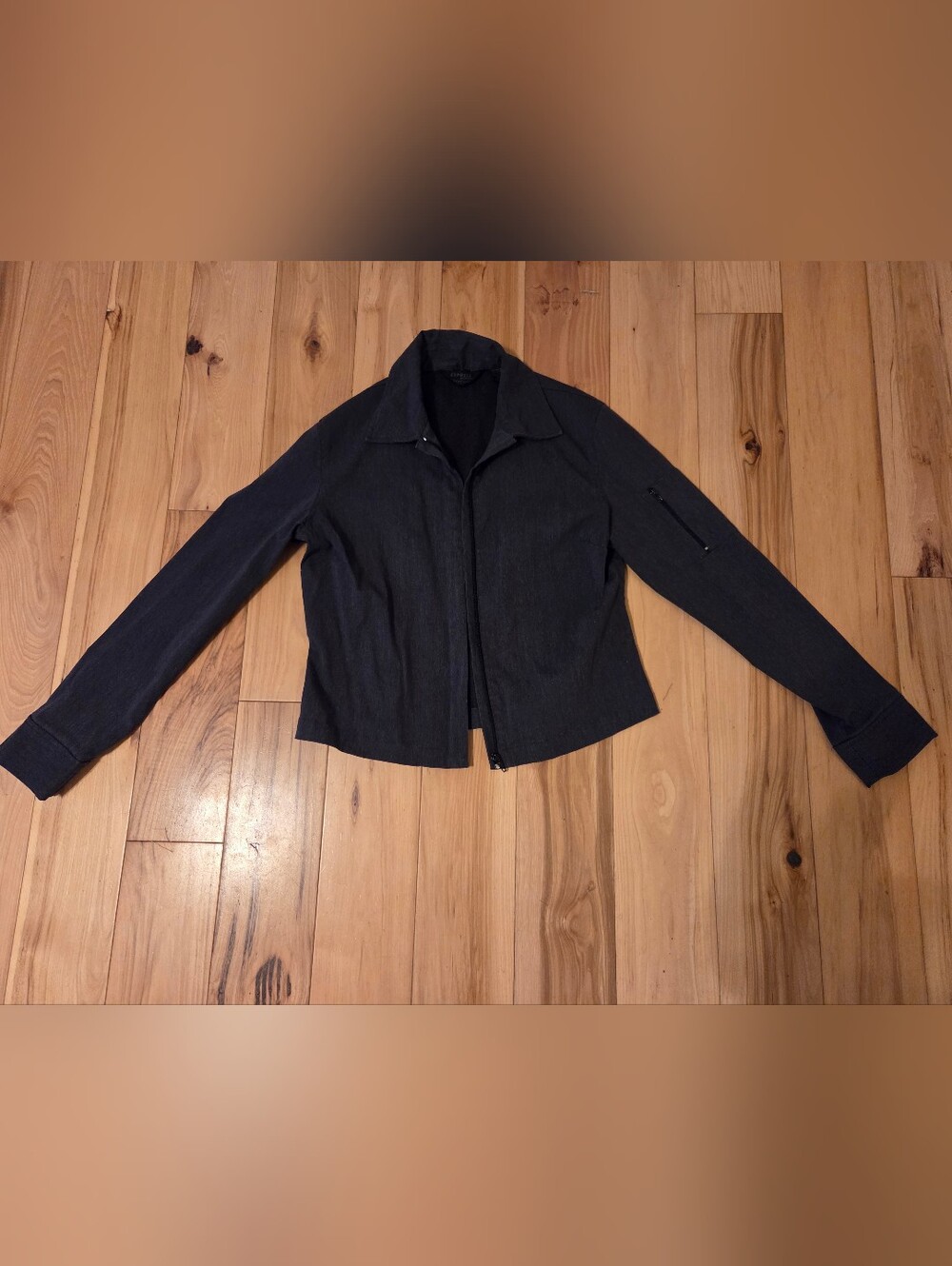 Express Women's Charcoal Zip-Front Blazer Jacket